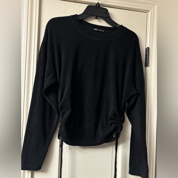 Zara crew neck sweater lace up sides - Picture 1 of 5